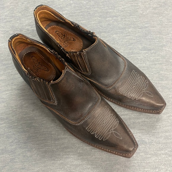 Freebird Wyoming Women's 9 Western Ankle Boots Brown Leather Cowgirl Western - Picture 4 of 16